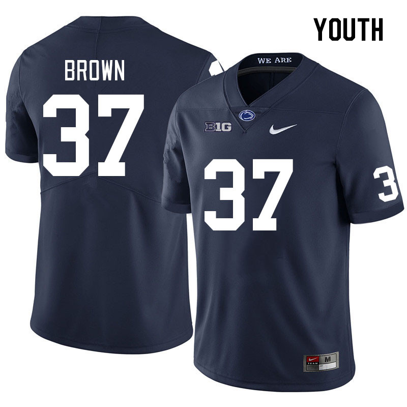 Youth #37 Trace Brown Penn State Nittany Lions College Football Jerseys Stitched Sale-Navy - Click Image to Close